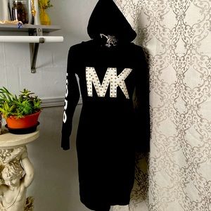 Michael Kors Hoodie Dress-studded logo sweatshirt XXS